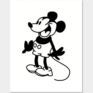 Funny Mouse in Steamboat Willie 1928 Posters and Art